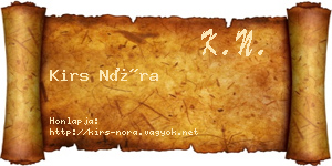 Kirs Nóra névjegykártya